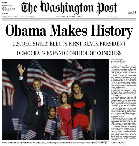 Obama Makes History headline
