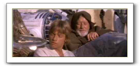 Luke Skywalker and Ben Kenobi in Mos Eisley