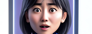 An ai image of a shocked woman's face