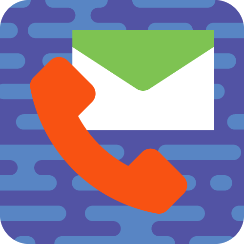 Stylized image featuring envelope and phone icons